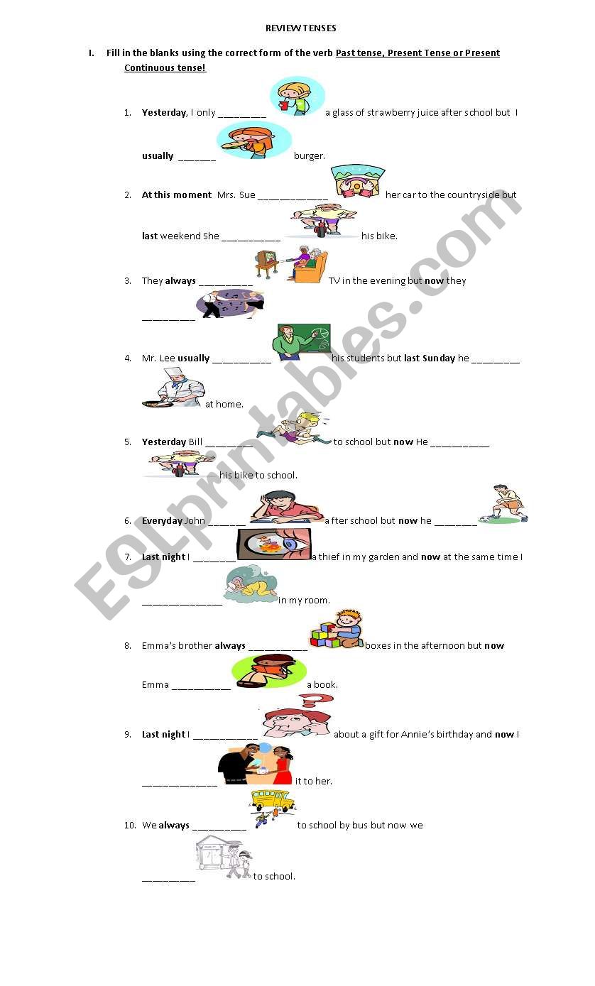 Simple Present Tense worksheet