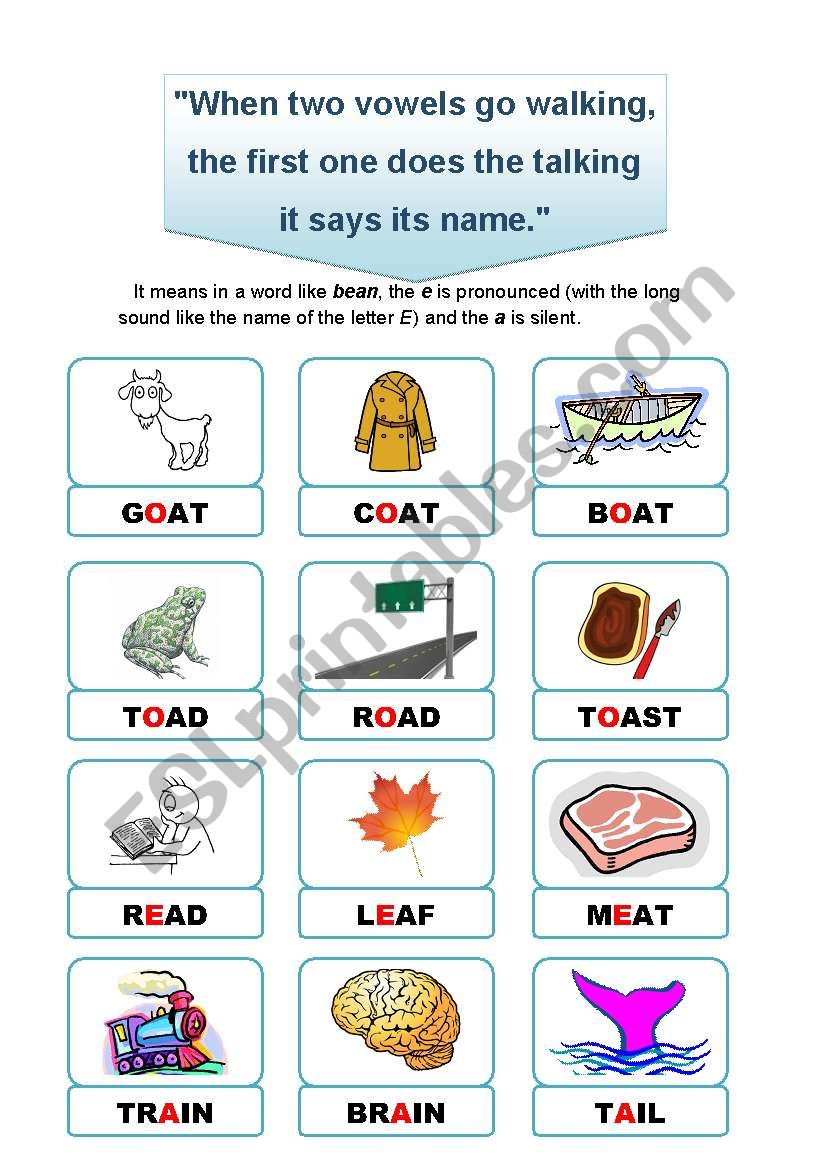  2 Vowels Go Walking Worksheet Free Download Goodimg co