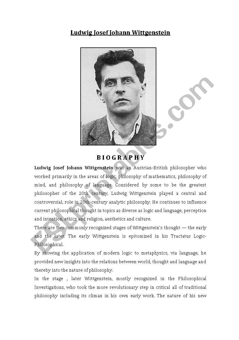 BIOGRAPHY worksheet