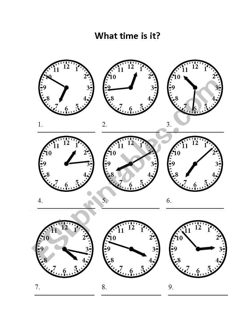 what time is it? worksheet