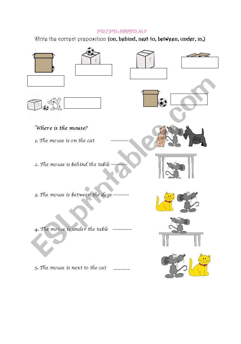 PREPOSITIONS worksheet