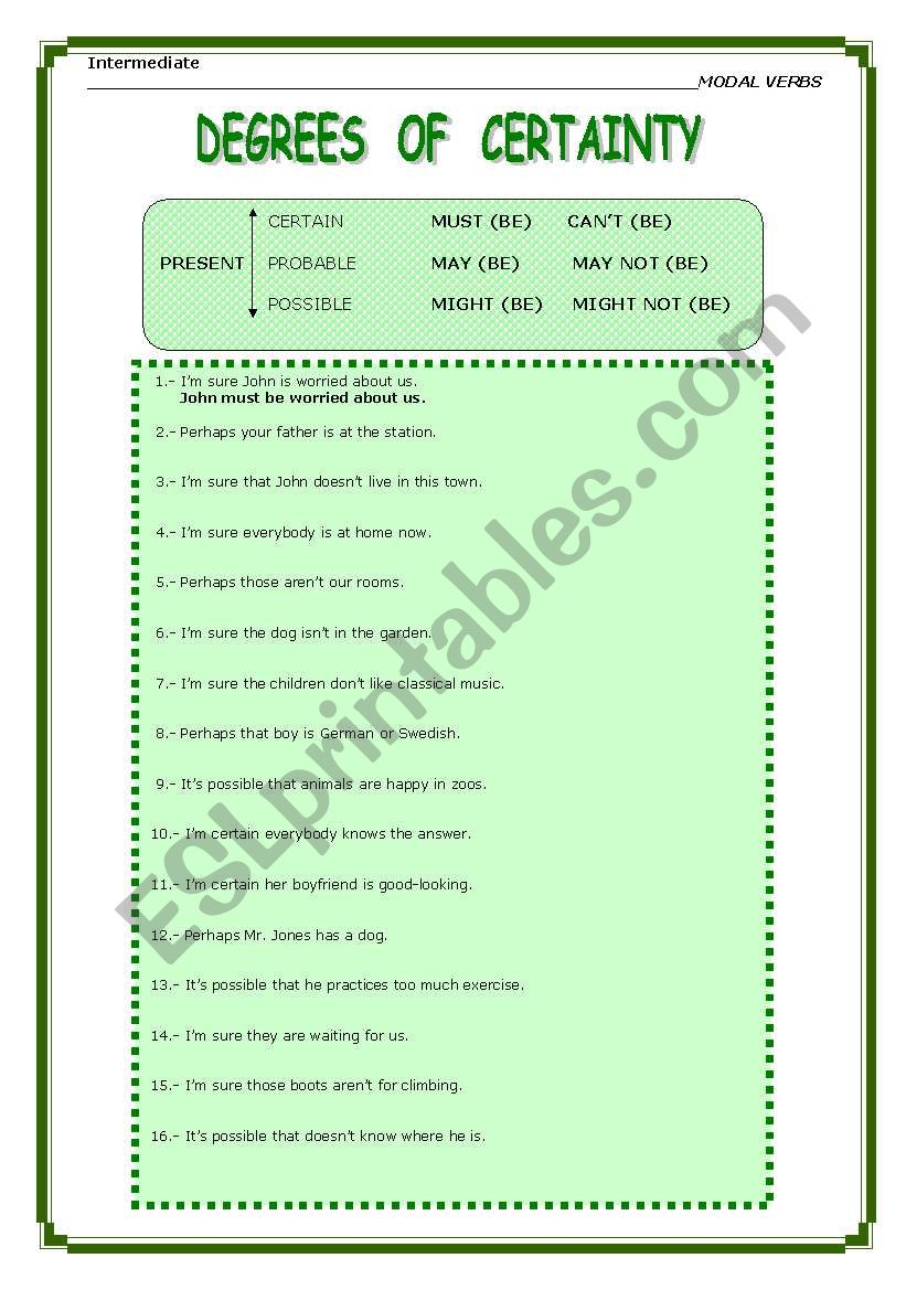 May Might Must Can Can t ESL Worksheet By Brigitte1688