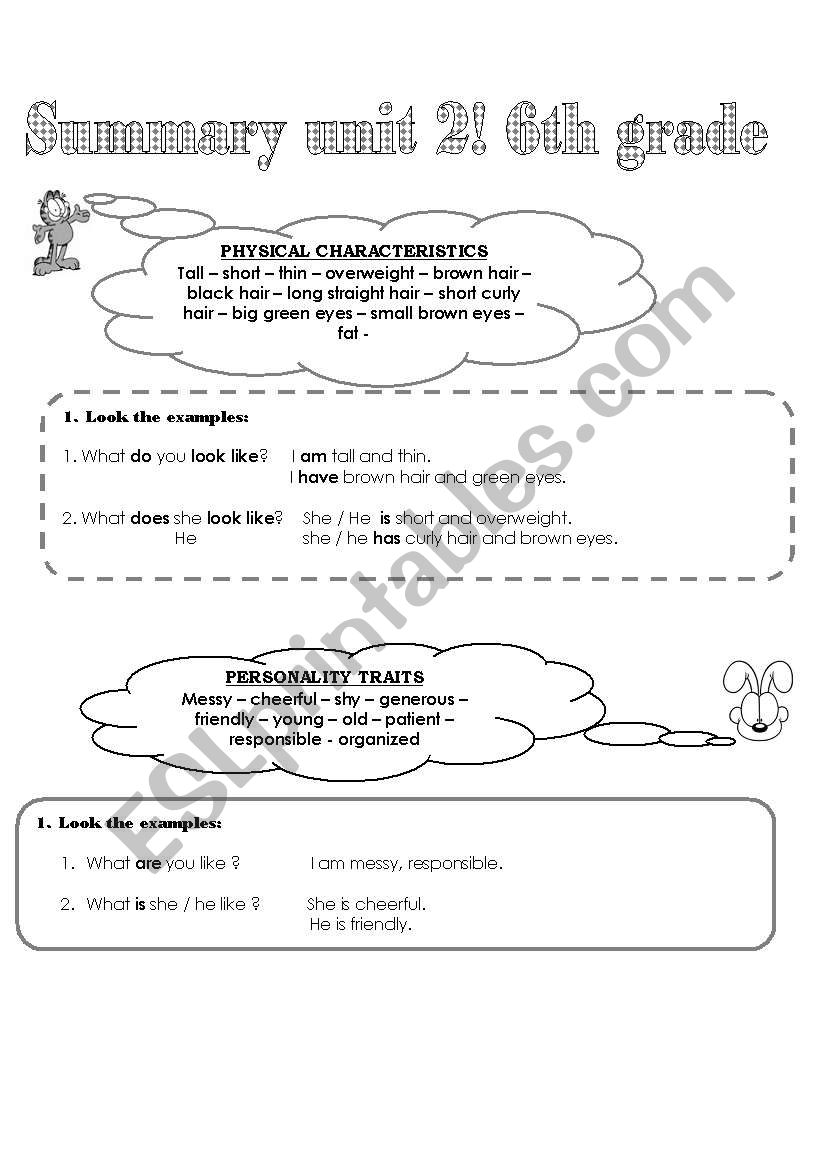 comparatives and personal description