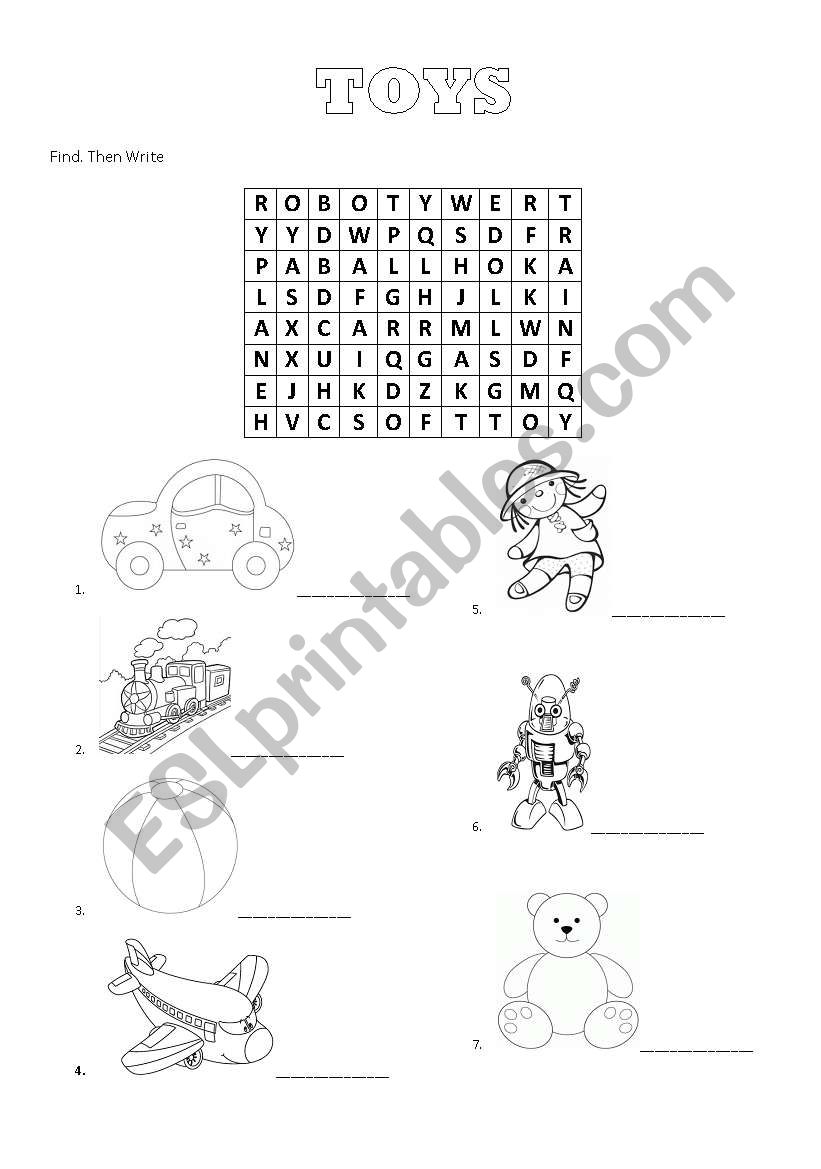 TOYS worksheet