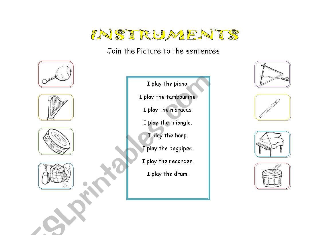 instruments worksheet