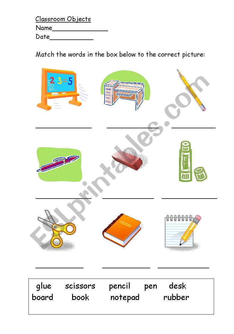 The classroom worksheet