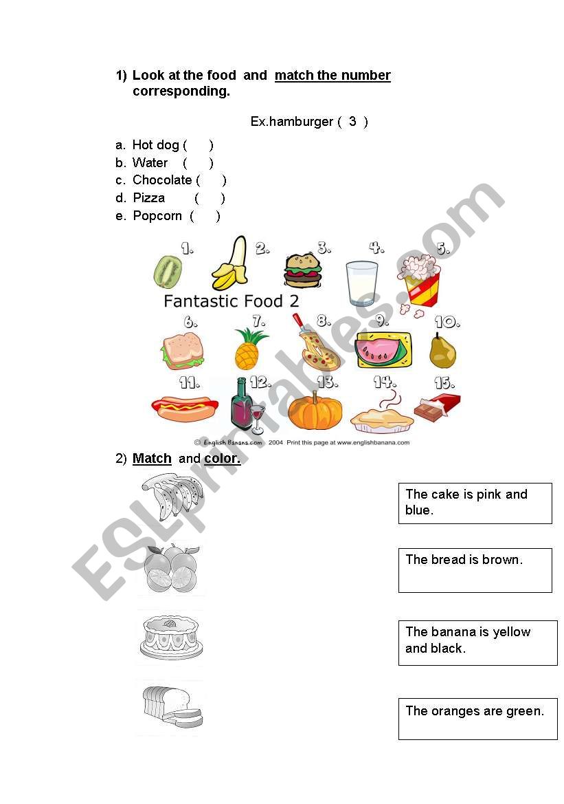 Toys and foos worksheet