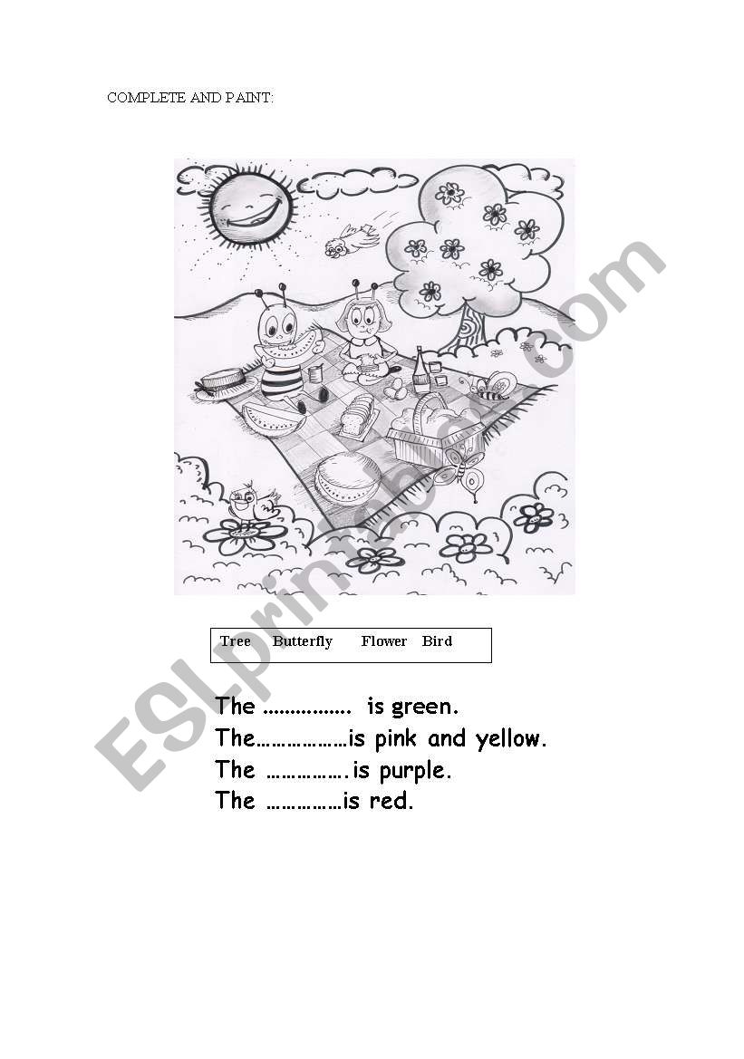 colours worksheet