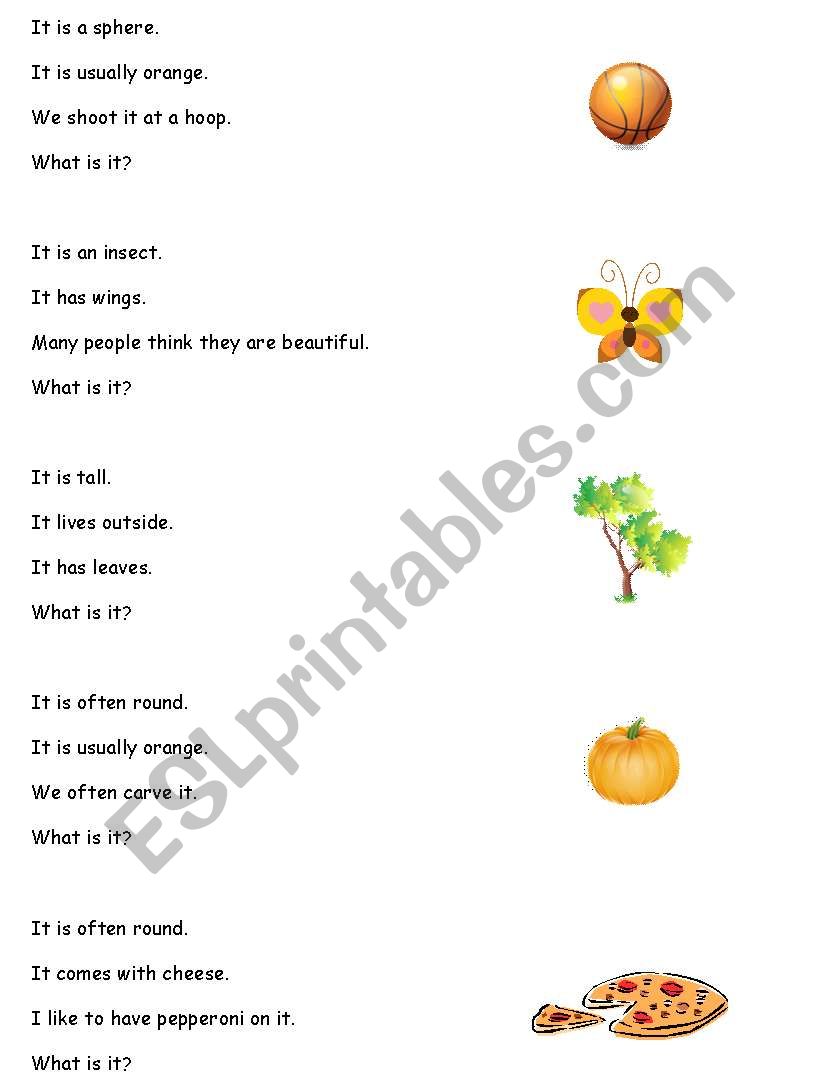 What is it? Flashcards worksheet