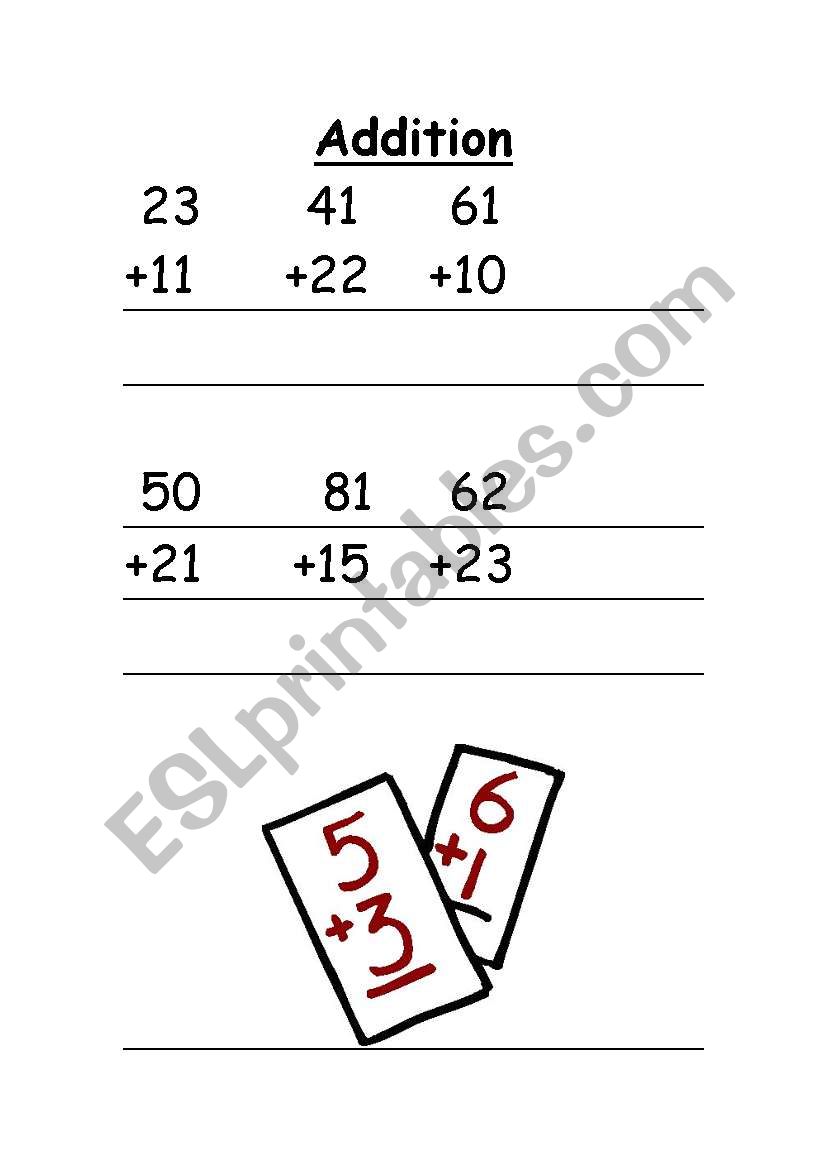 two digit addition worksheet