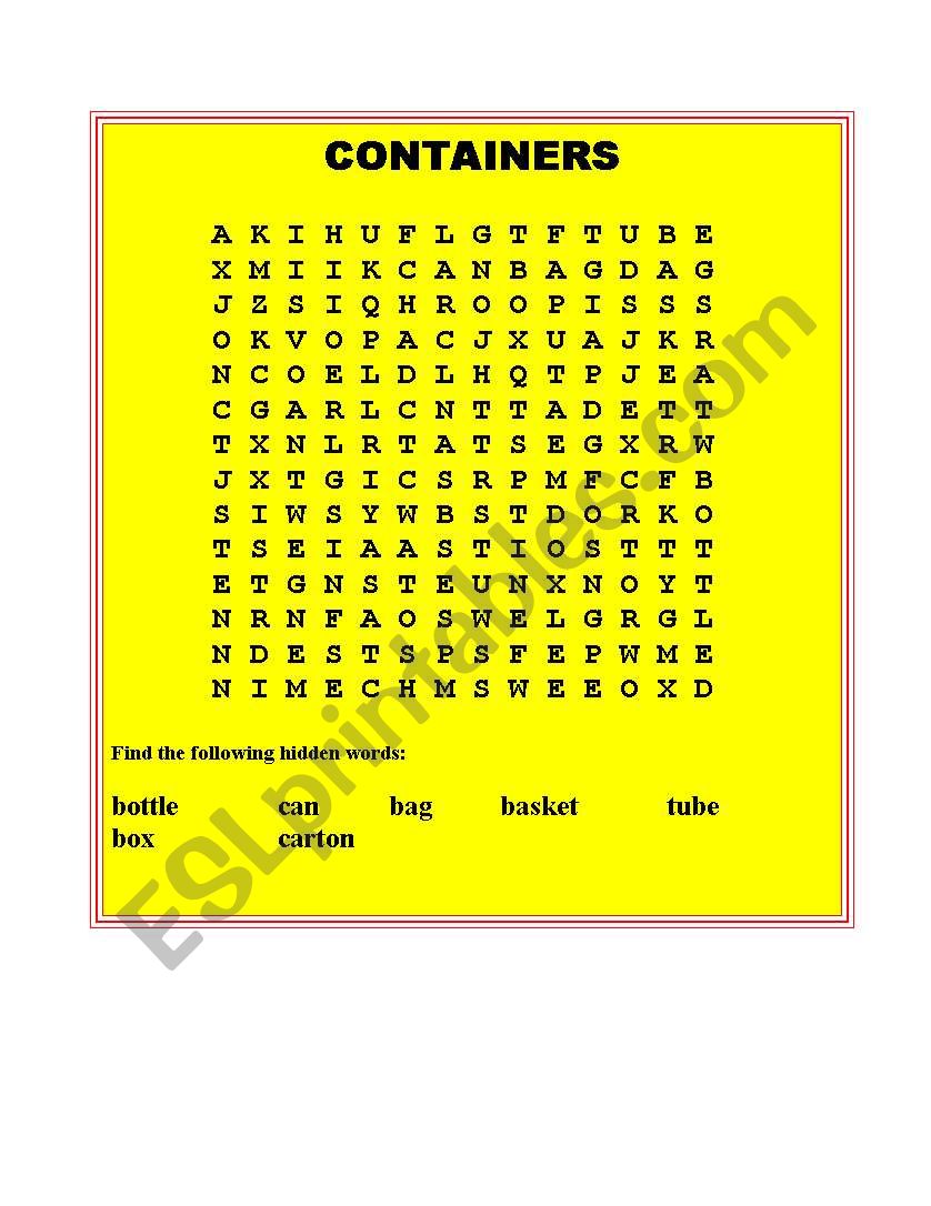 english-worksheets-containers-word-search