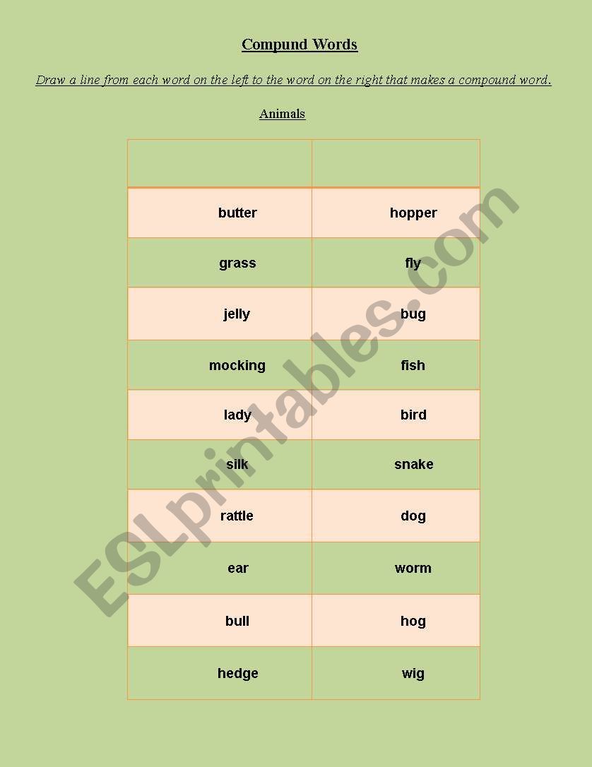 Compound Words worksheet