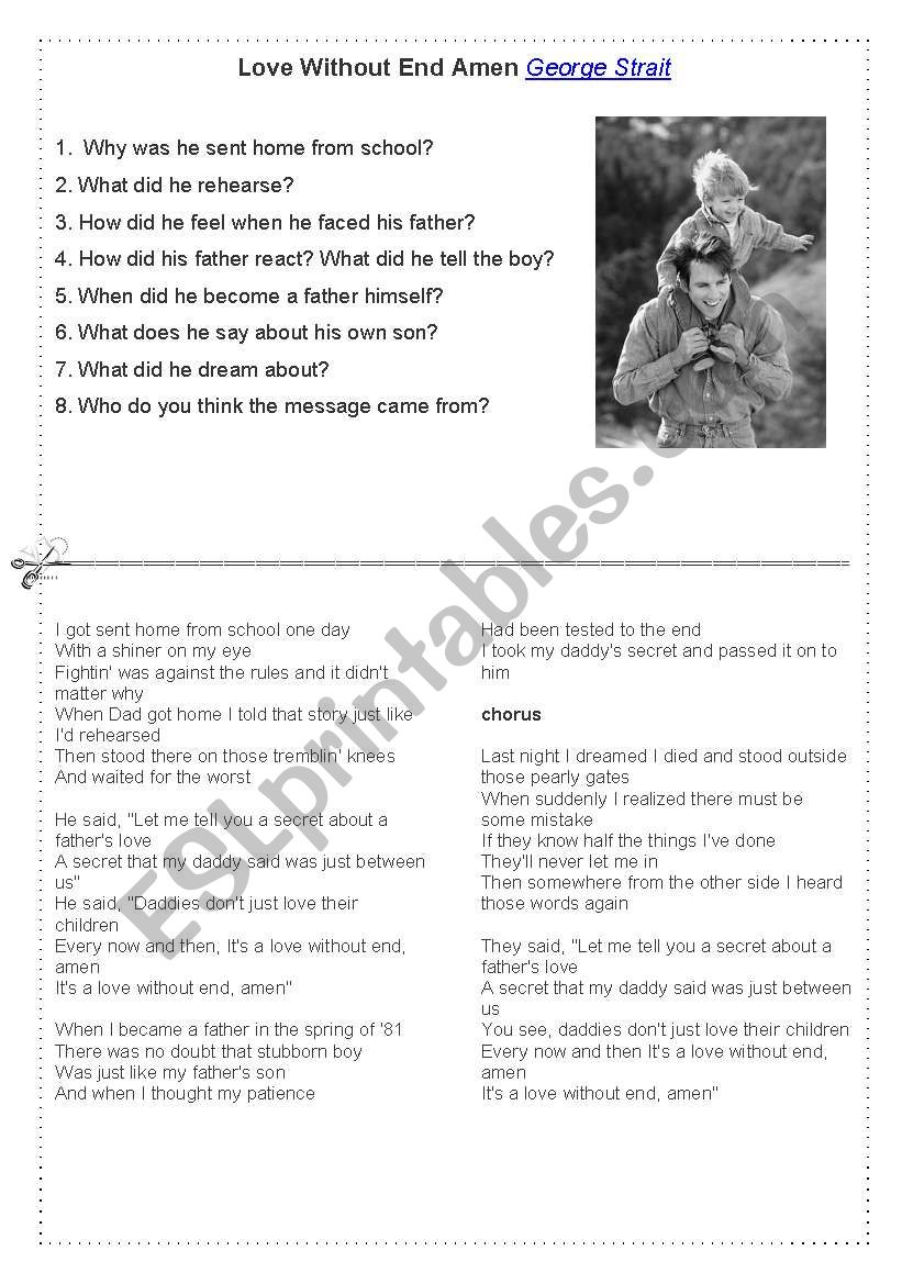 Download Father´s Day Song - ESL worksheet by VeronicaW