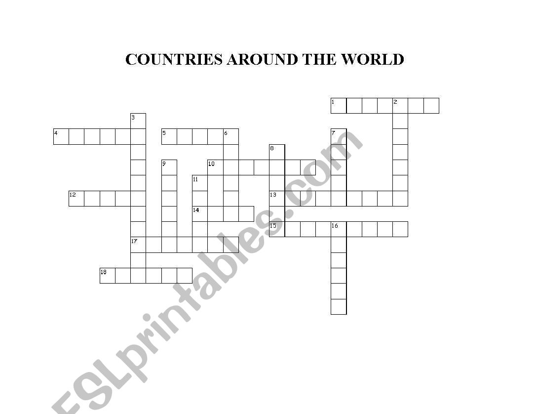 countries around the world worksheet