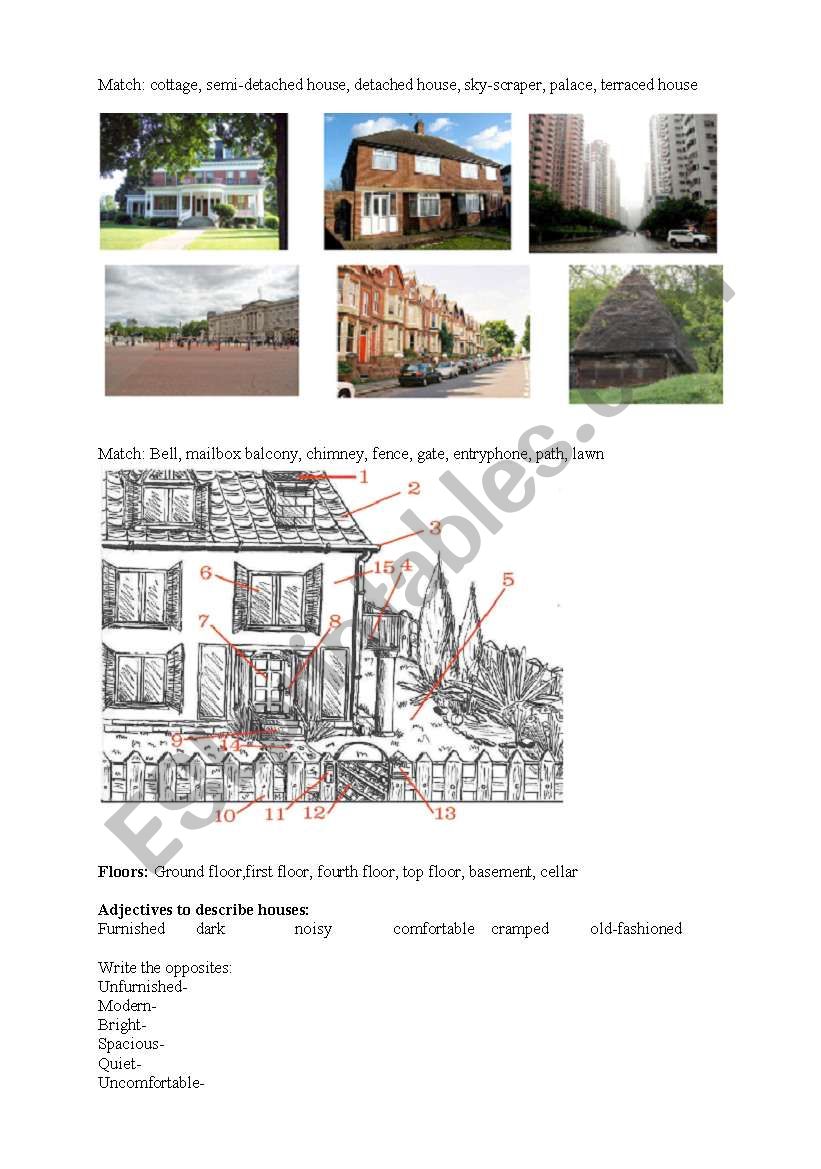 Types of houses worksheet