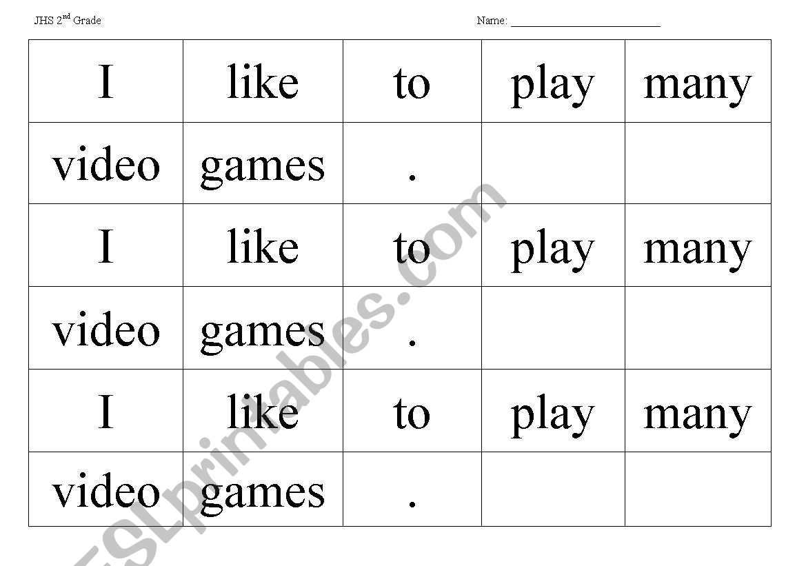 Sentence Scramble Card Game and Worksheet (Fully Editable/Everything Included)