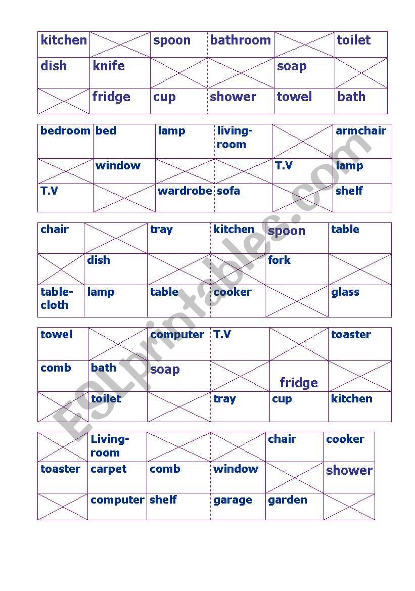 BINGO (house) worksheet