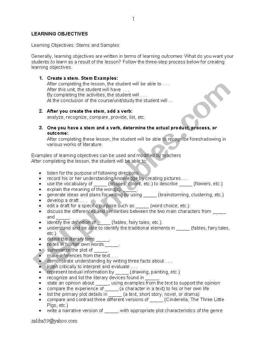 lesson plan worksheet