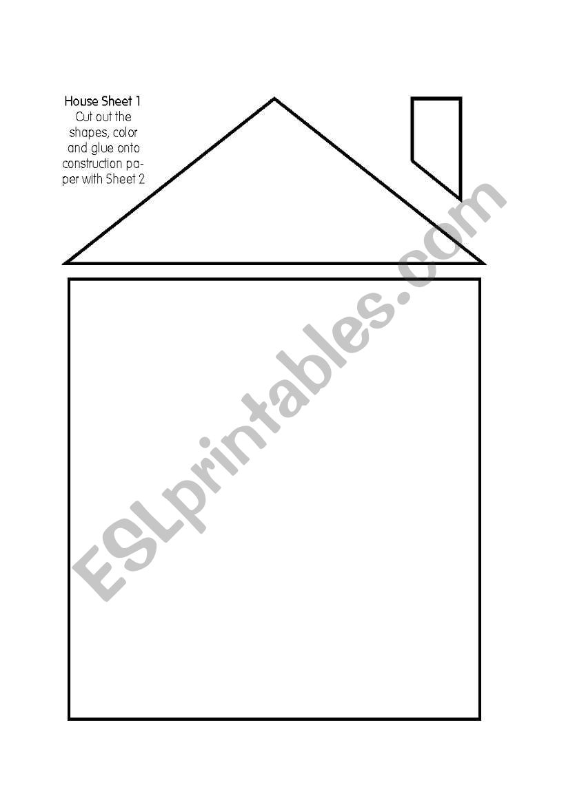 Parts of the house worksheet