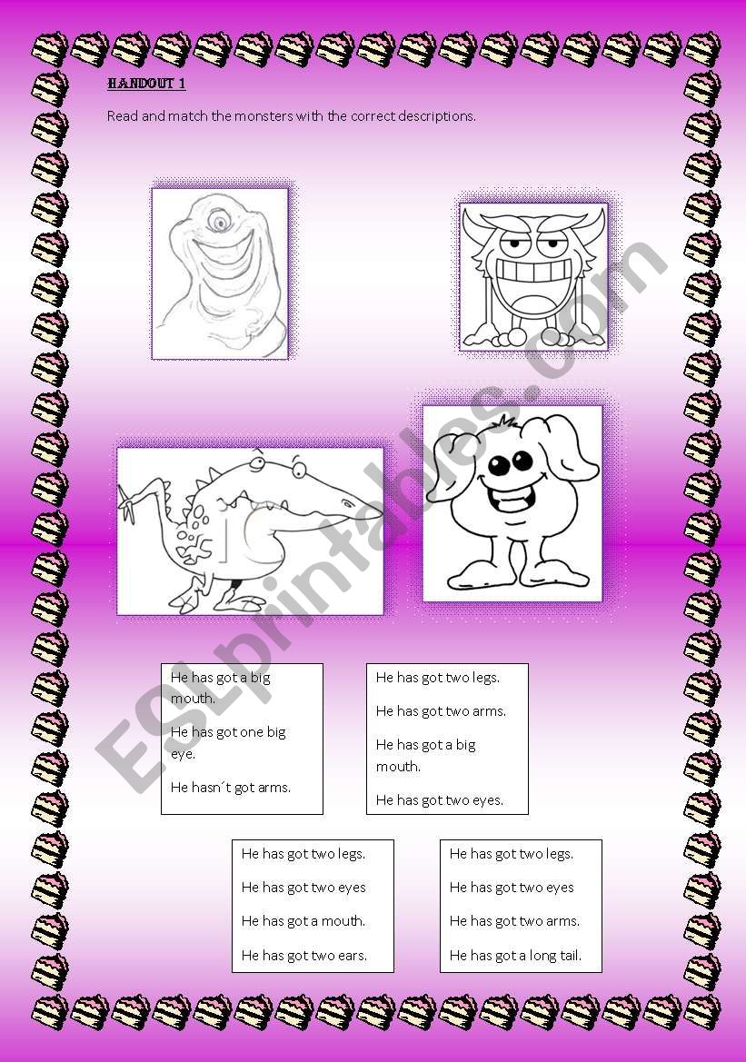 HAS GOT ... (WITH MONSTERS) - ESL worksheet by belen8891