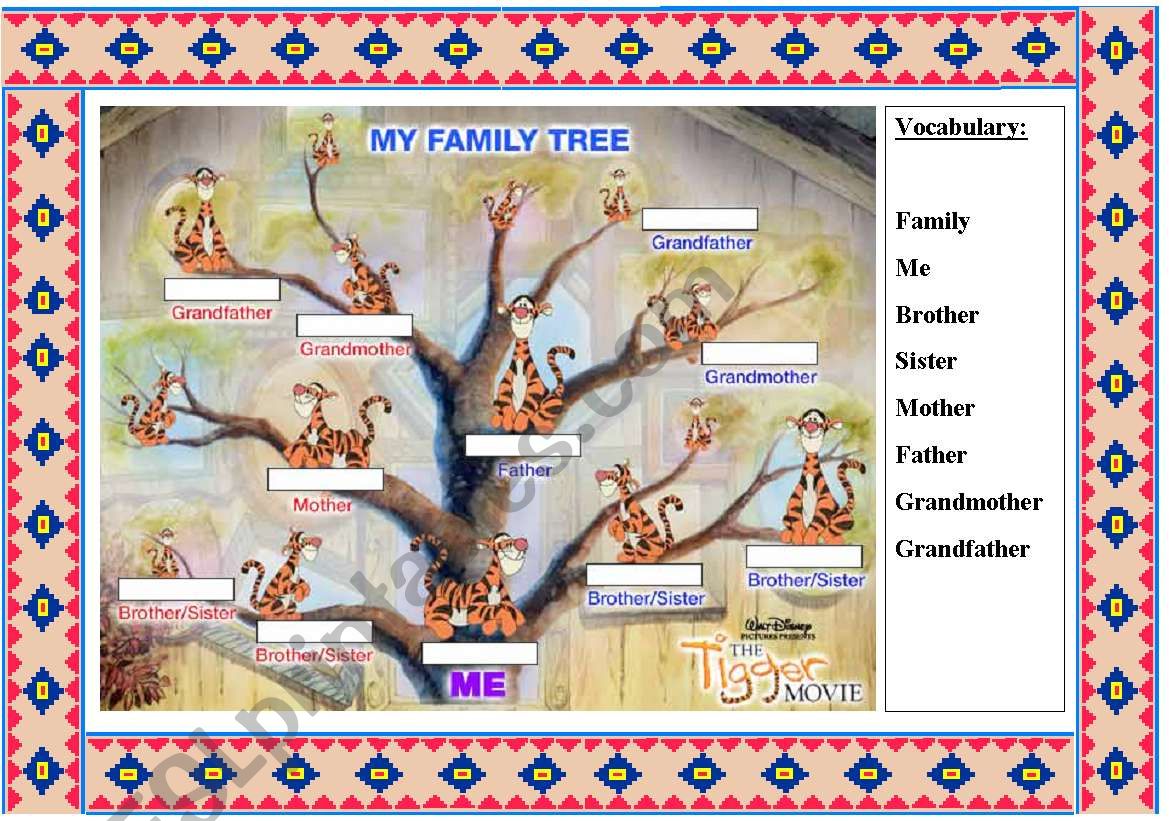 My Family Tree worksheet