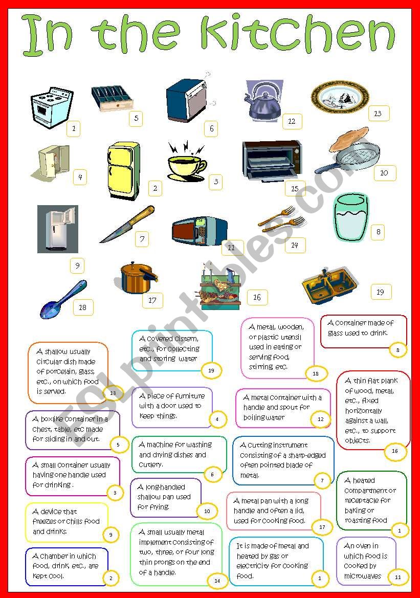 kitchen Things 2 (10.07.09) - ESL worksheet by manuelanunes3