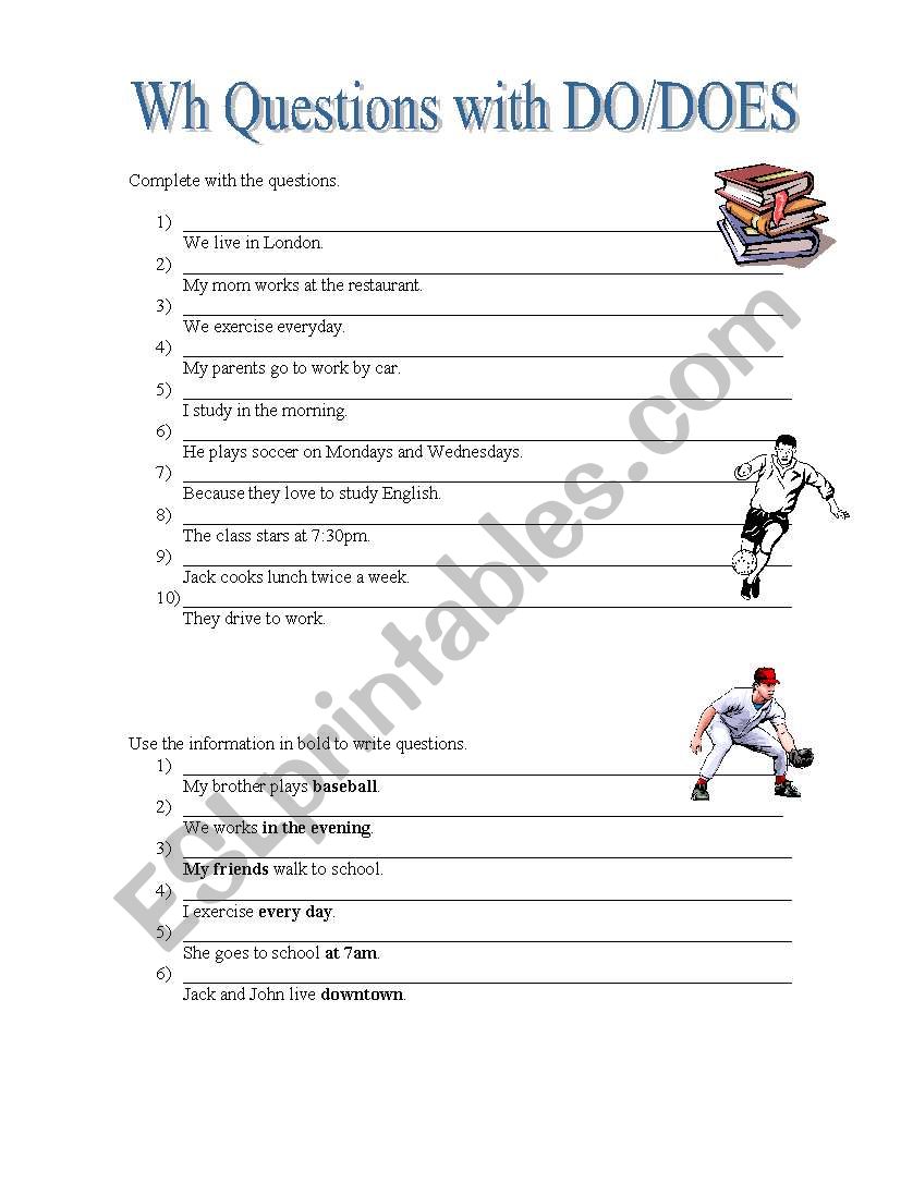 WH Questions With Do Does ESL Worksheet By TatiCP