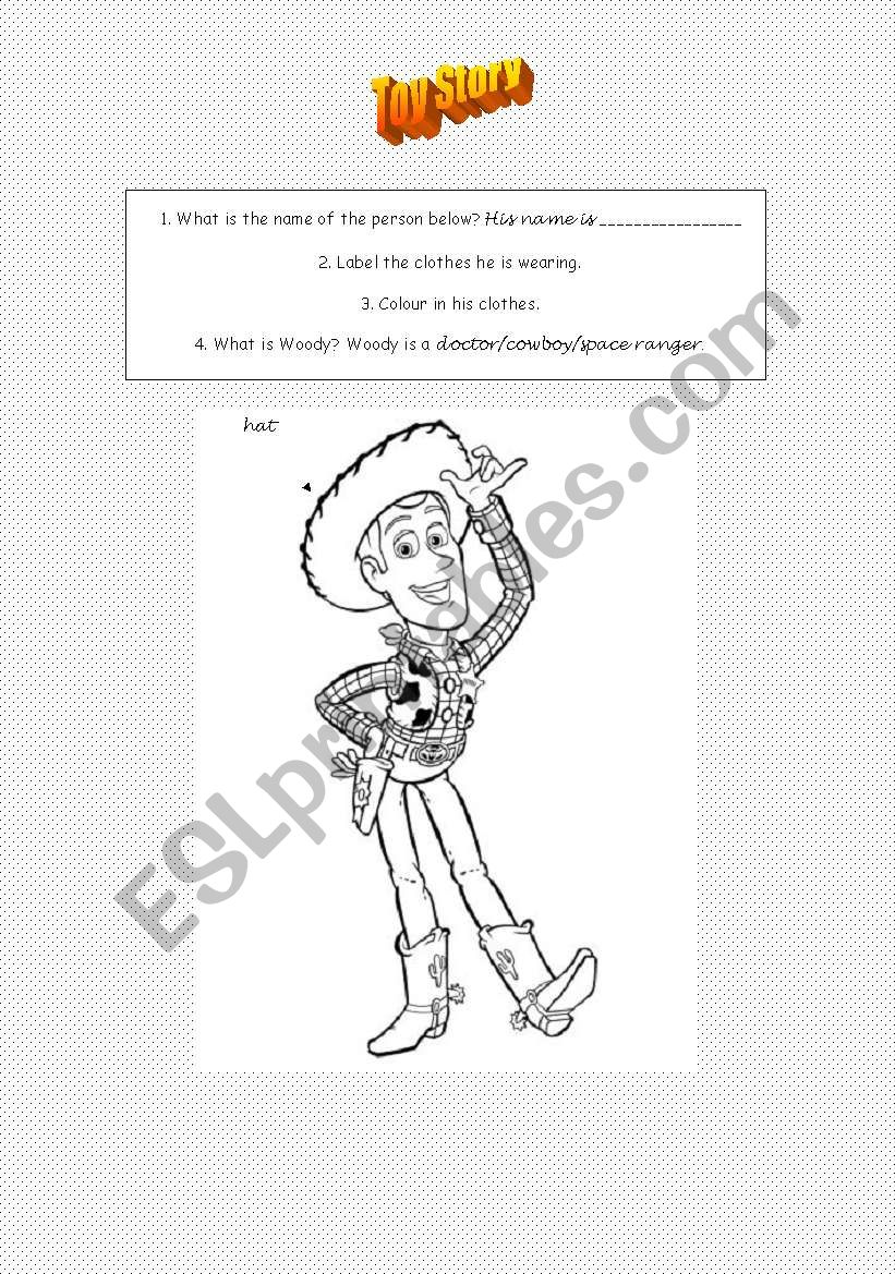 toy story worksheet