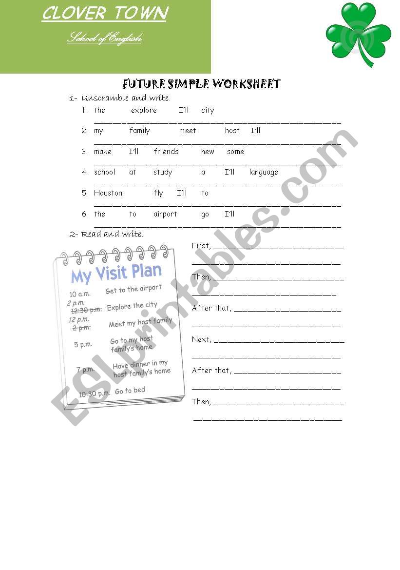 Future Simple Worksheet worksheet