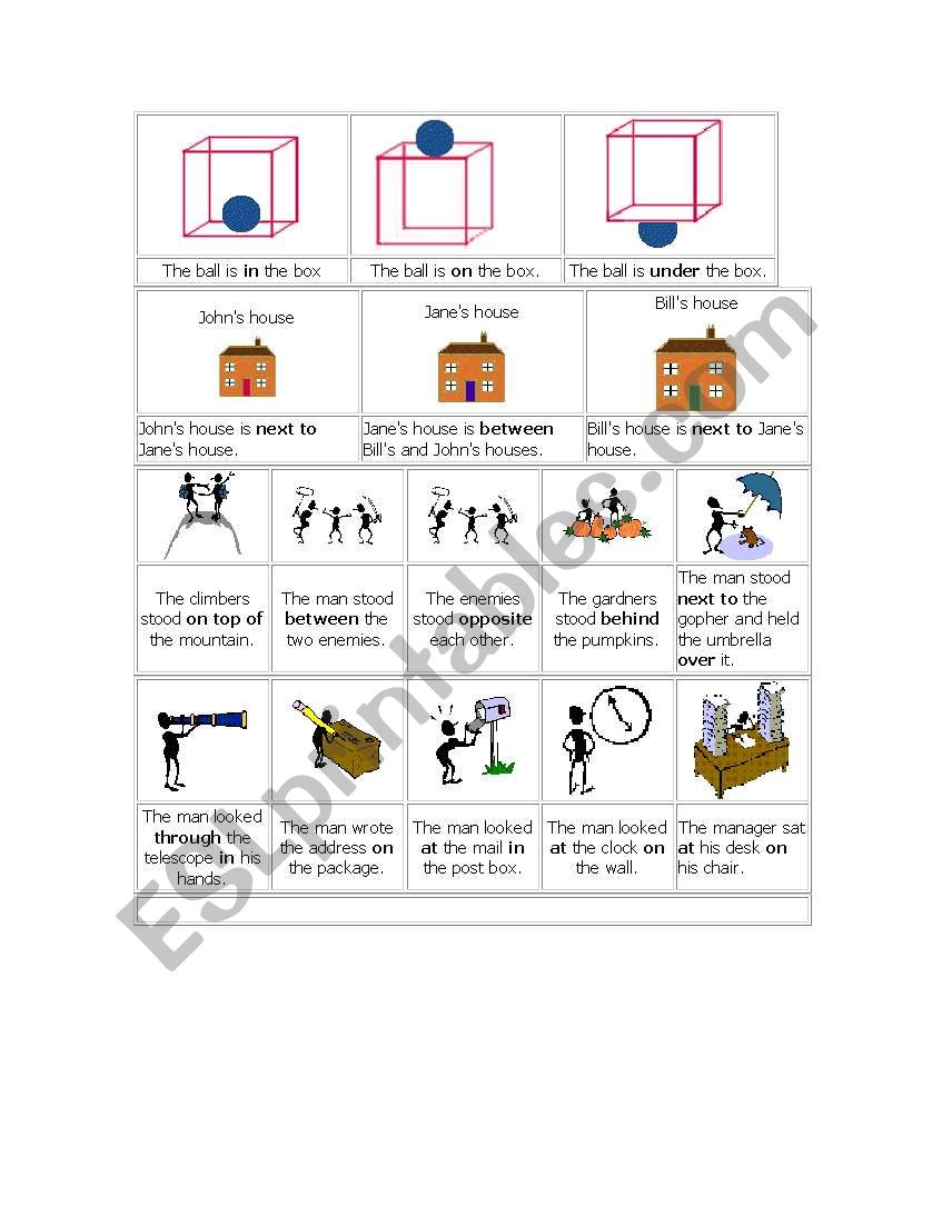 Prepositions Elementary worksheet