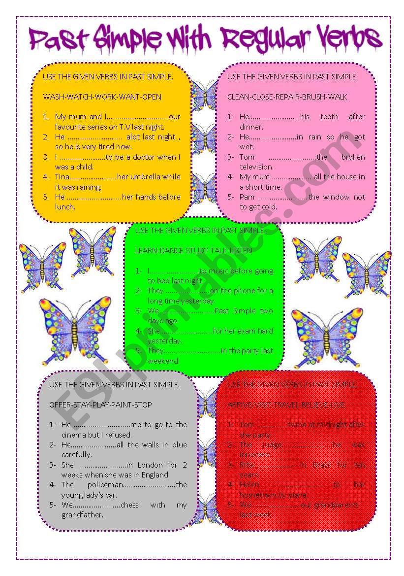 Past Simple With Regular Verbs ESL Worksheet By Nergisumay