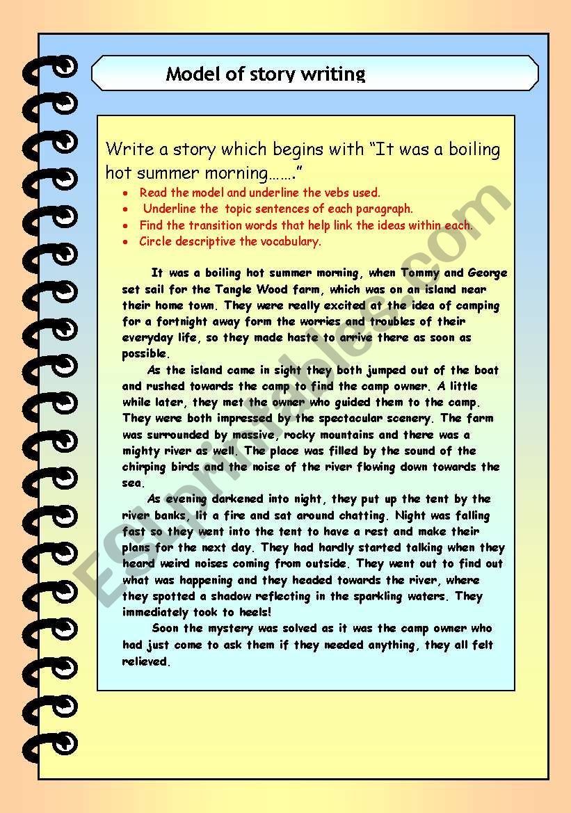 STORY WRITING worksheet