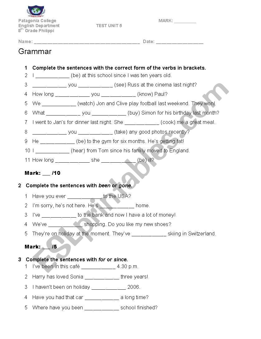 Test worksheet