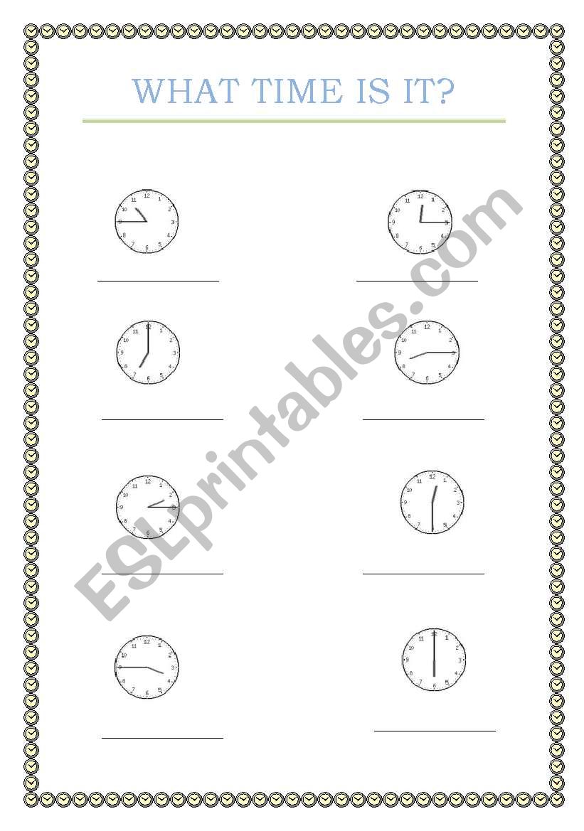 what time is it? worksheet