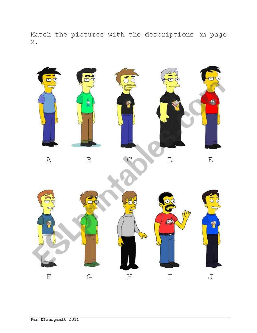 Simpsons Characters worksheet