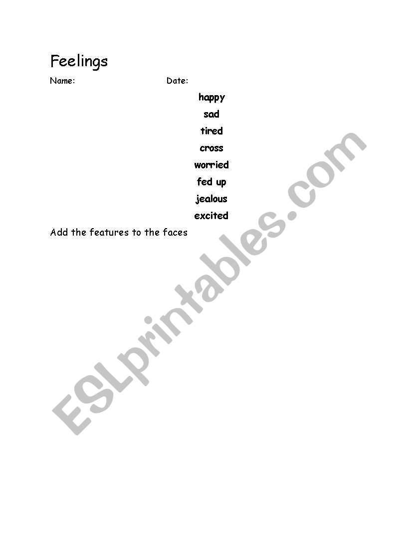 Feelings worksheet