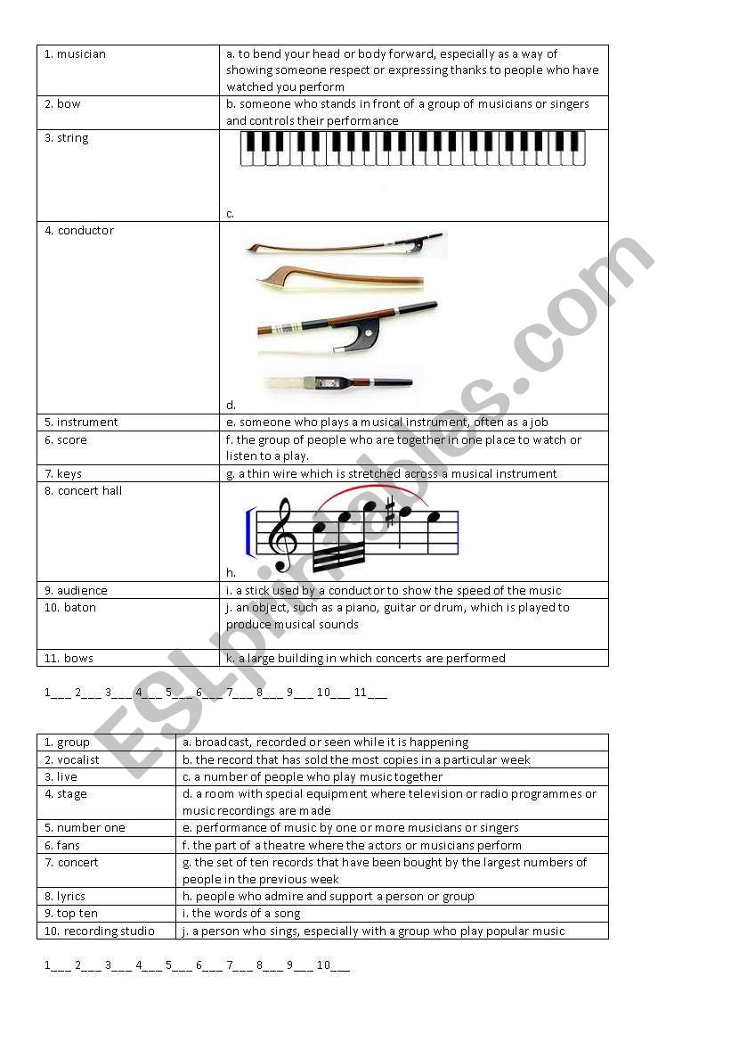 Music Quiz worksheet