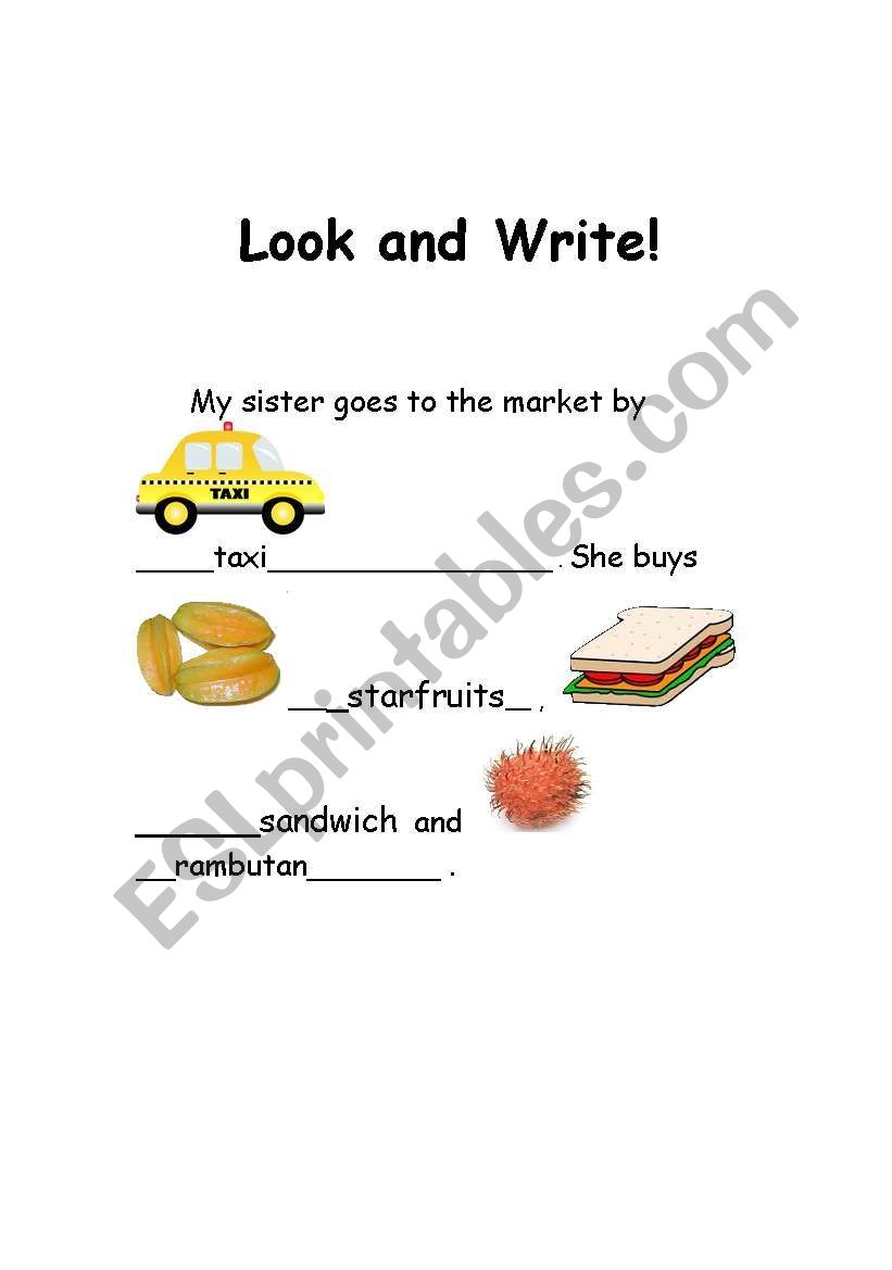 Look and write!! worksheet