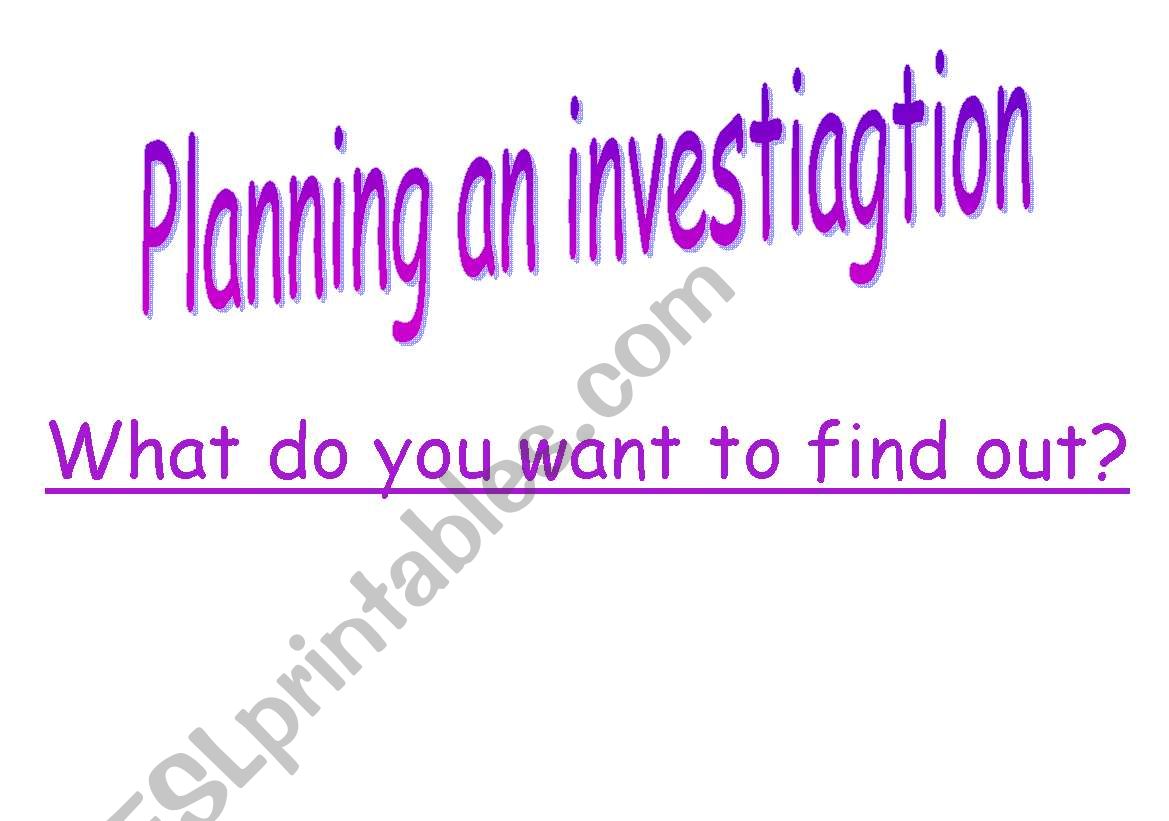 science investigation worksheet