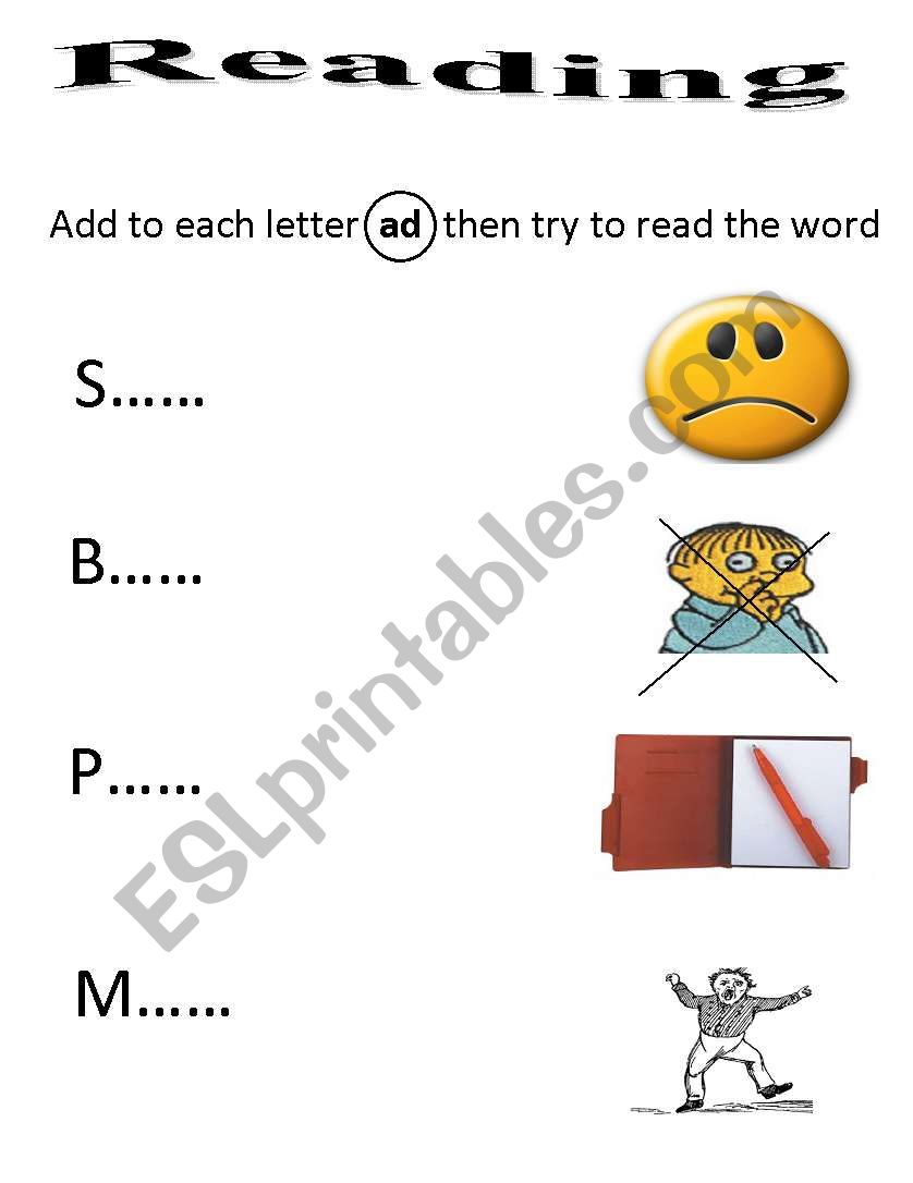 Reading worksheet