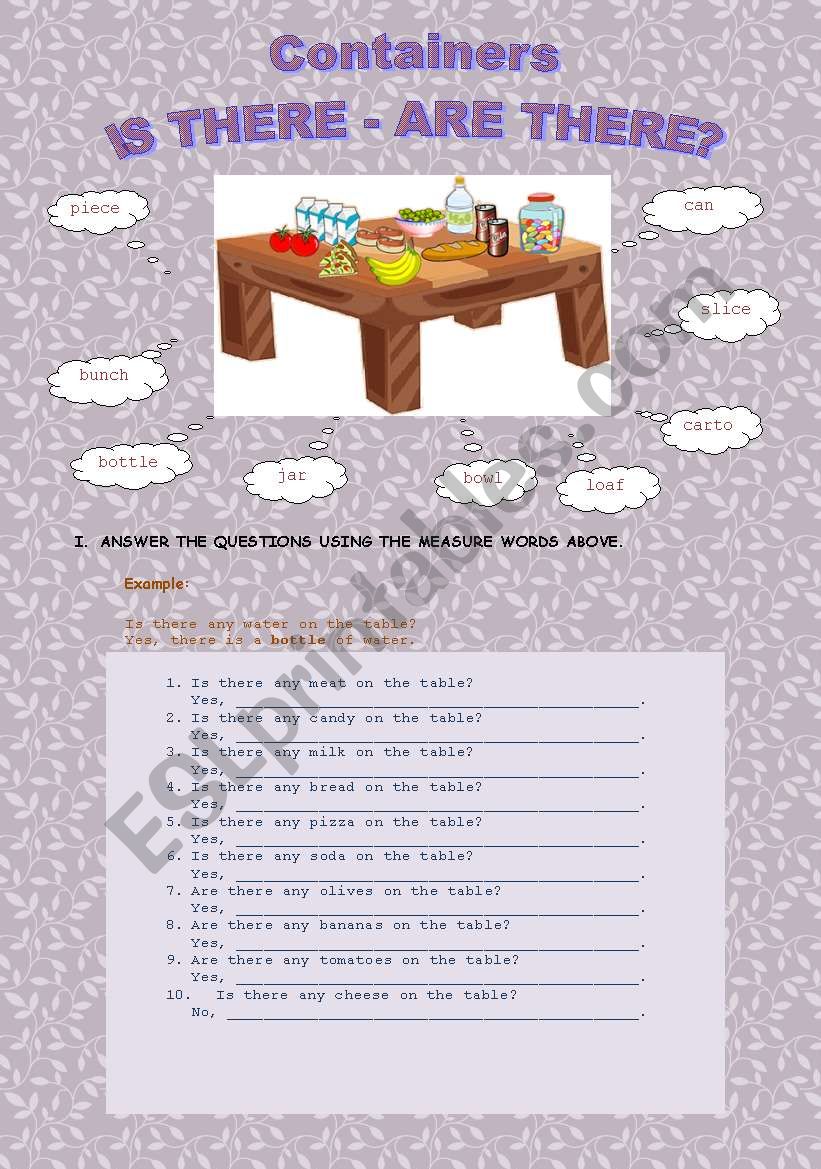 Containers. Is there - Are there
