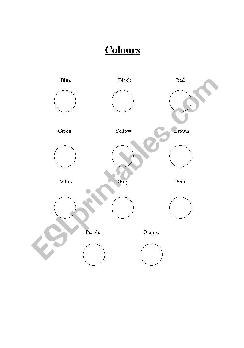 Colour Balls worksheet