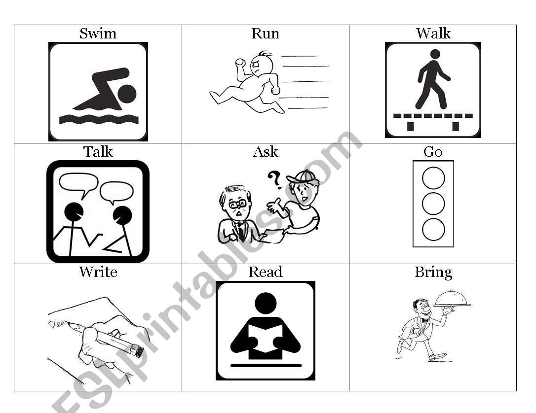 Common Verb Flashcards worksheet