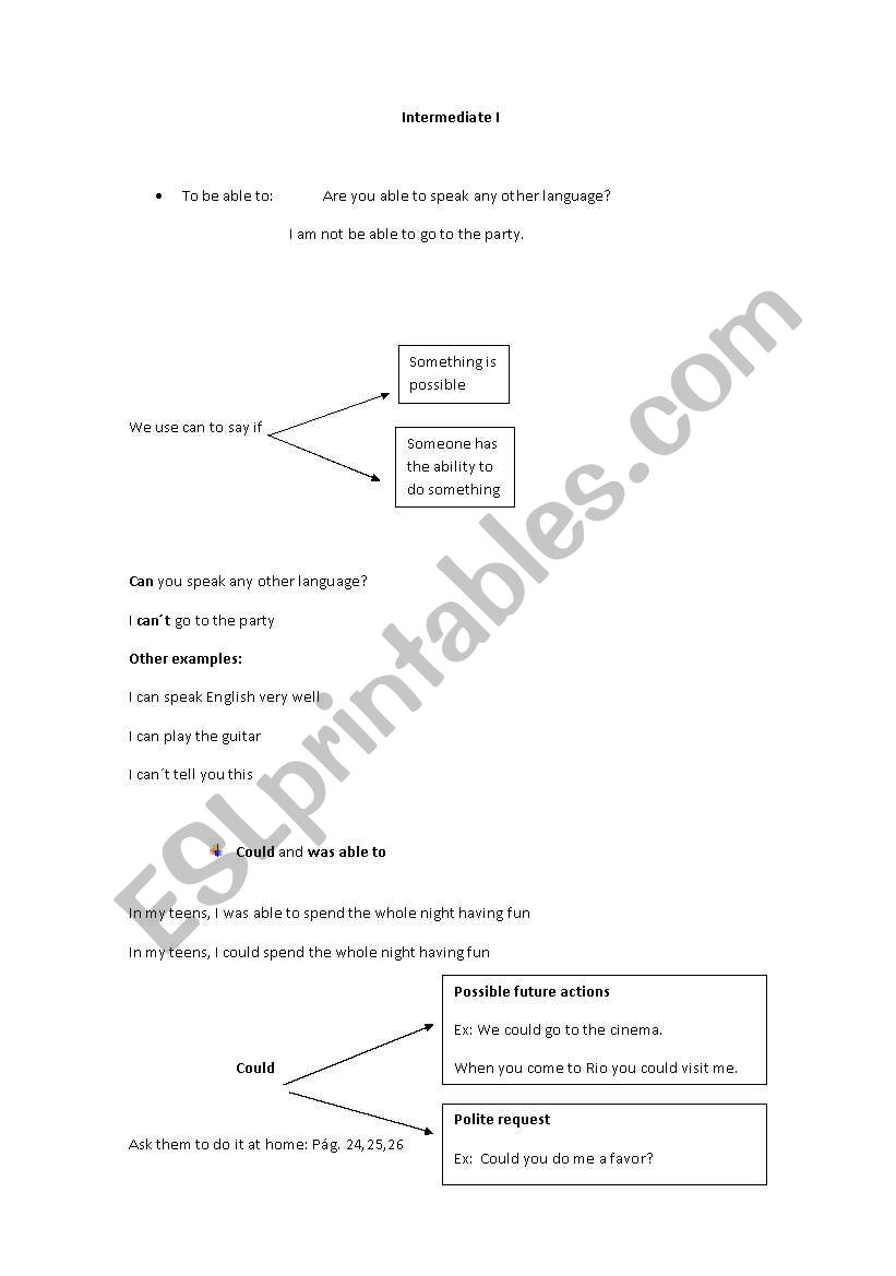 Modal Verbs worksheet