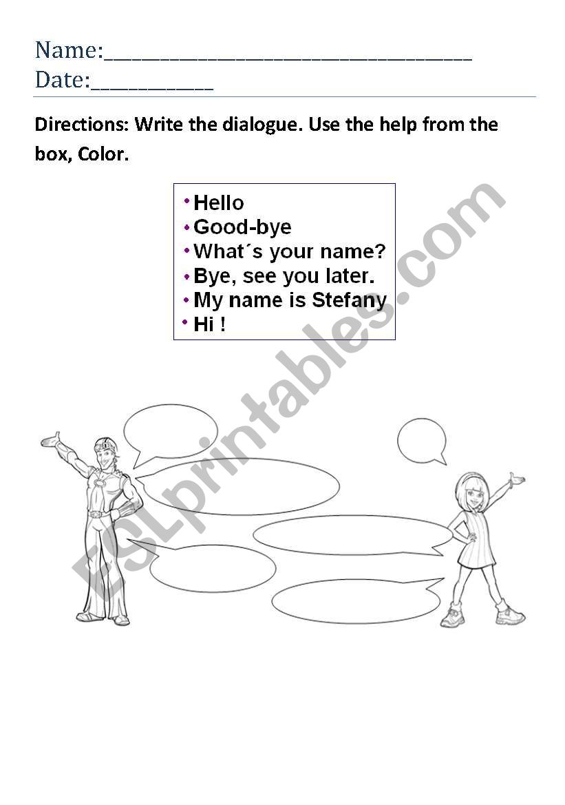 Greetings dialogue worksheet