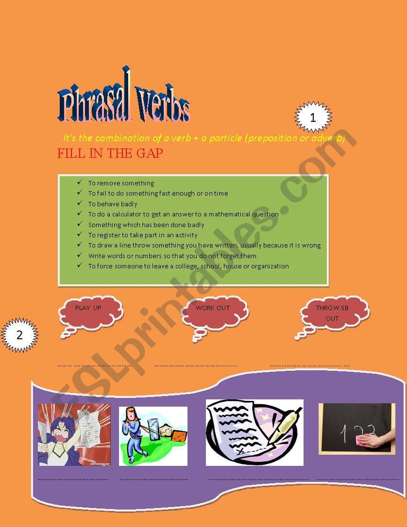 Phrasal verbs exercises worksheet