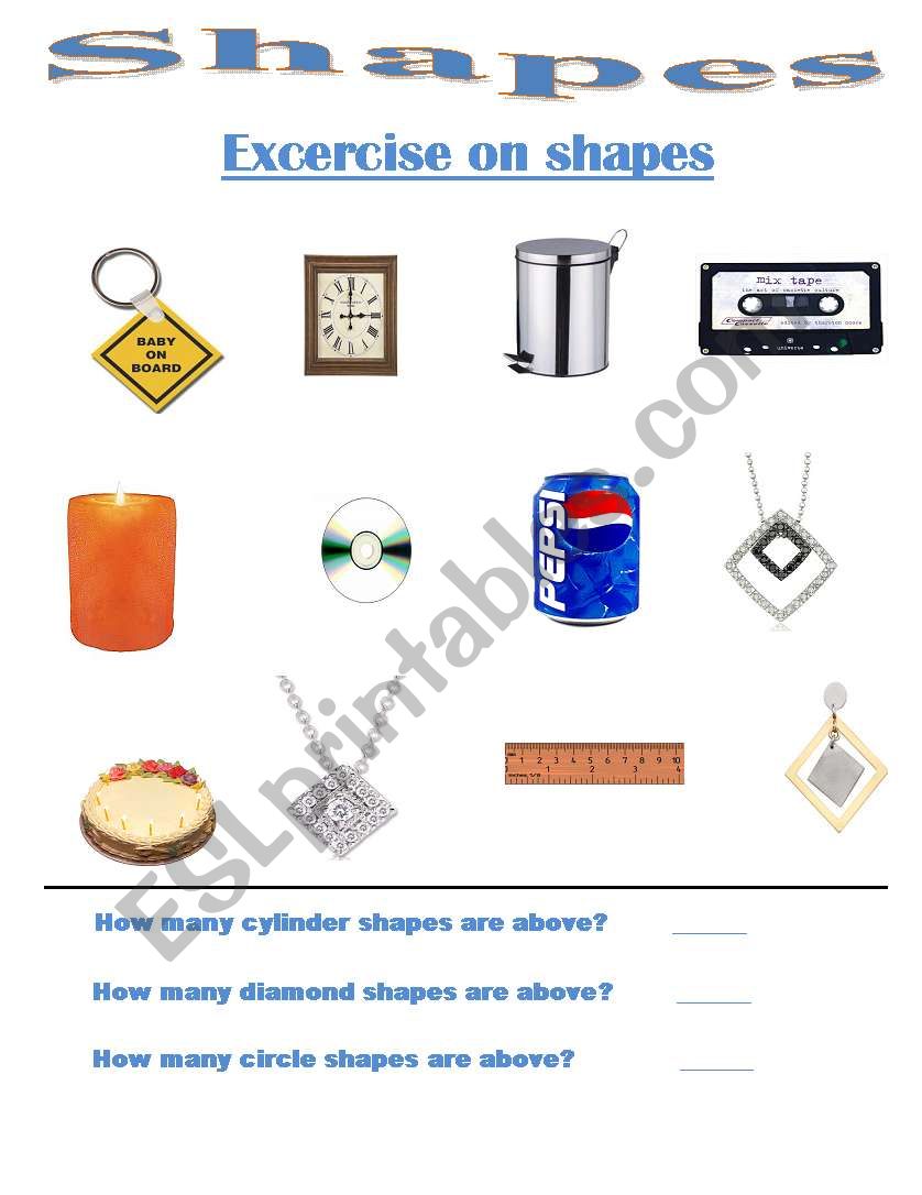 shapes excercise worksheet