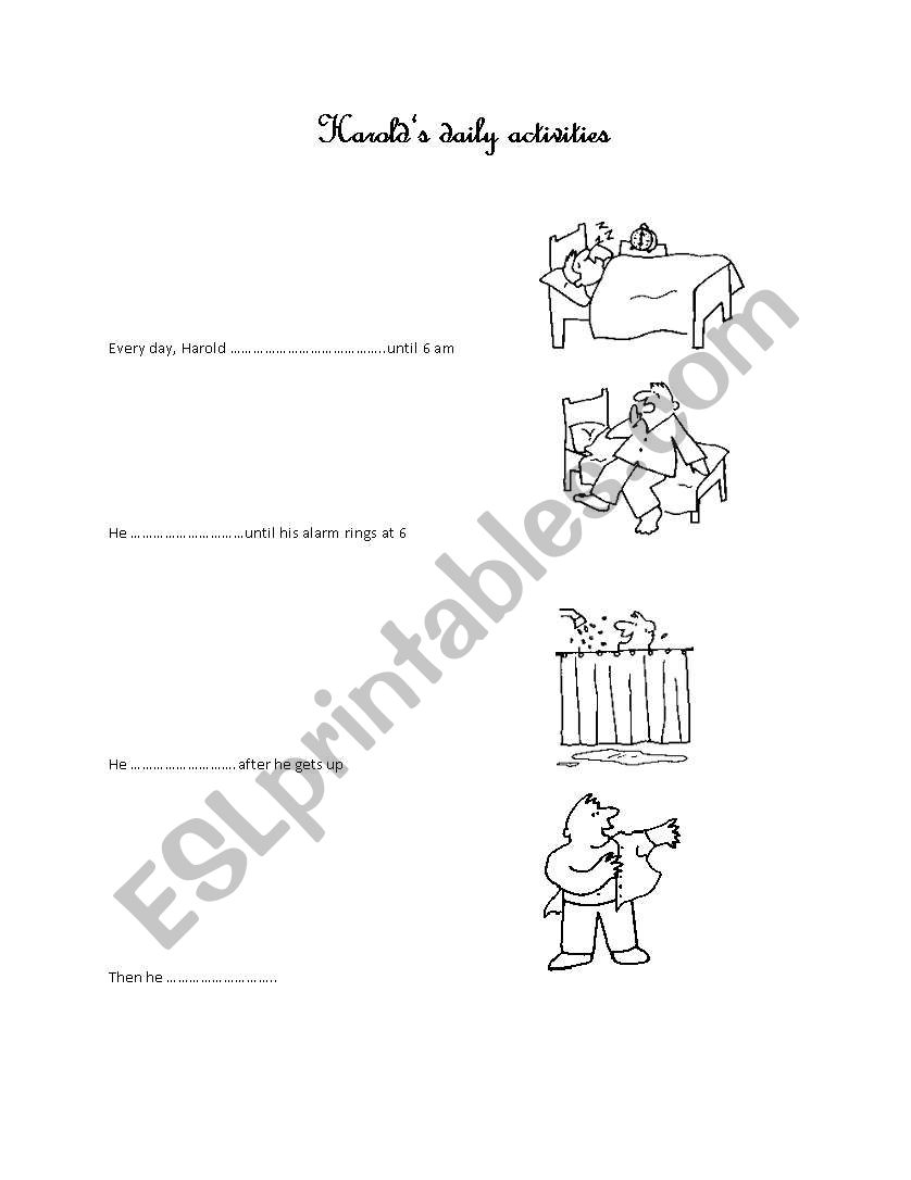 daily activities  worksheet