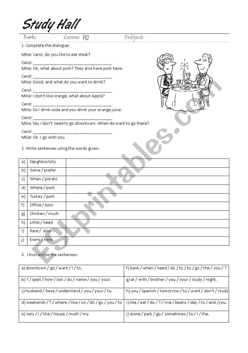 Basic English Exercise 06 worksheet