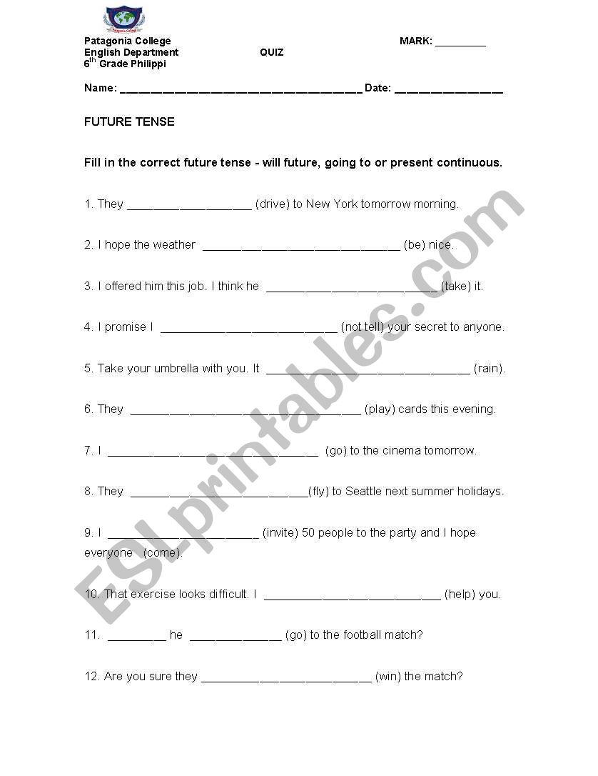 Future worksheet